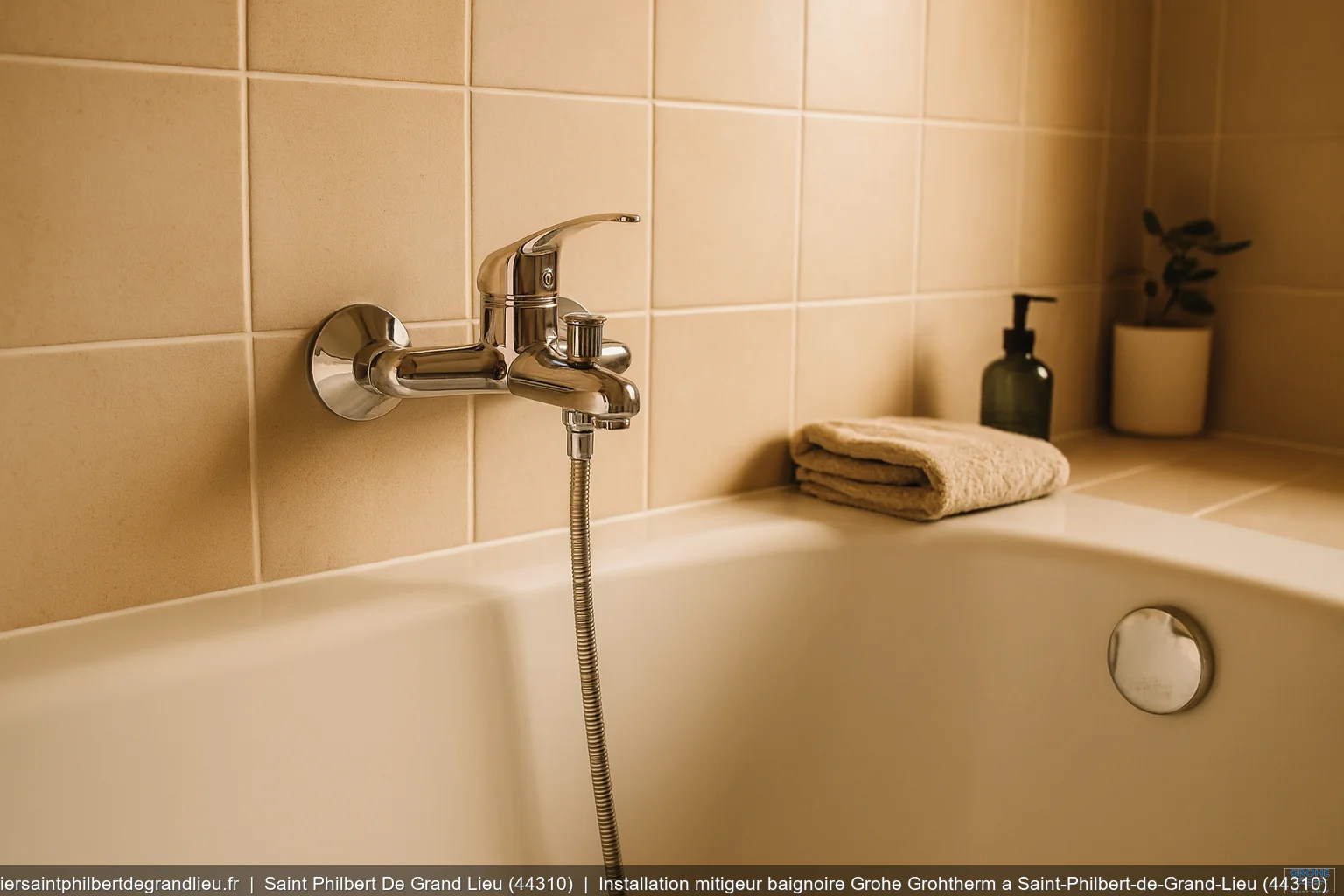 Installation mitigeur baignoire Grohe Grohtherm a Saint-Philbert-de-Grand-Lieu (44310)